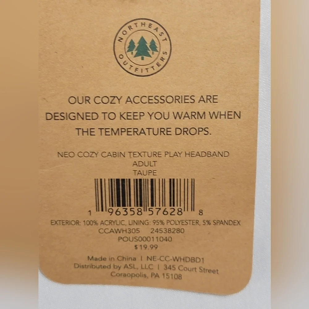Northeast Outfitters Cozy Cabin Textured Play Headband In Taupe Womens One Size